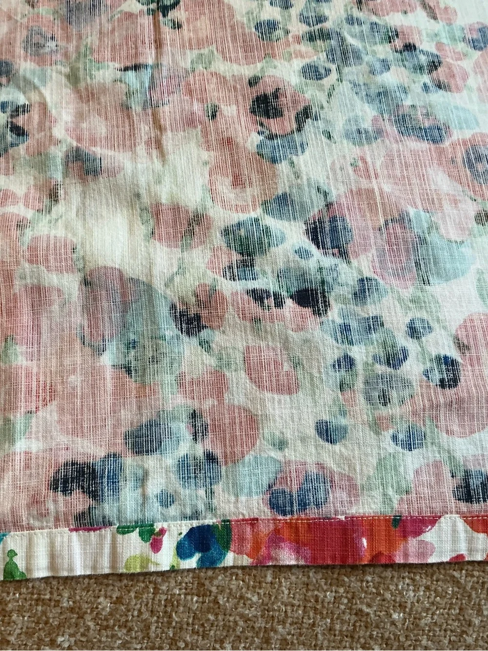 Kate Spade New York Large Floral Fabric Tablecloth 100% Cotton Rectangle 60x80